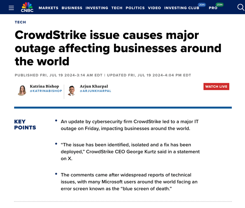 CrowdStrike Major Outage
